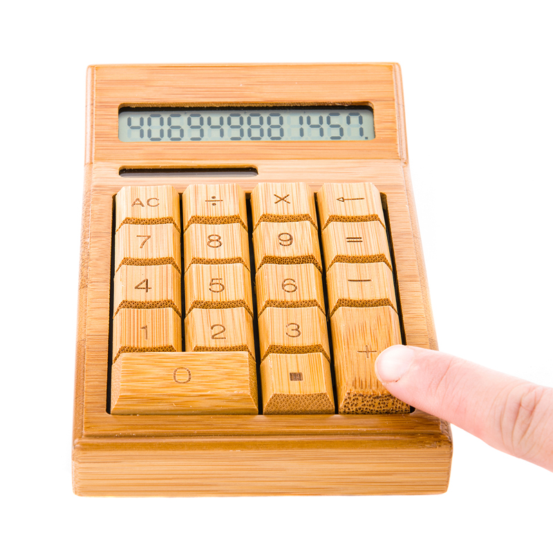 Mini Bamboo 12-Digit Calculator: A Sustainable Choice for Work from Chic & Code Shop